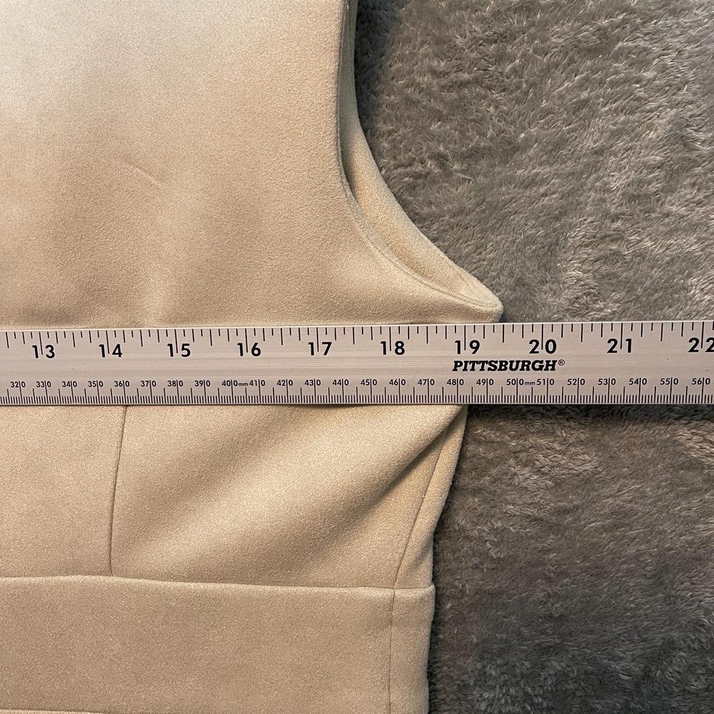Calvin Klein Women Faux Suede Midi Dress 14 Minimalist Quiet Luxury Soft Girl - Picture 8 of 12